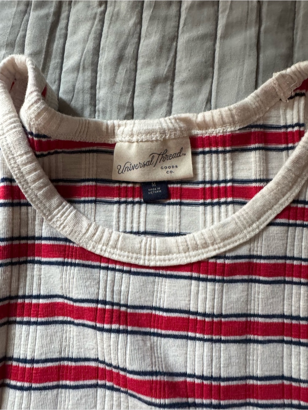 Universal Thread Red, Navy & White Ribbed Stripe Tank - Picture 2 of 3